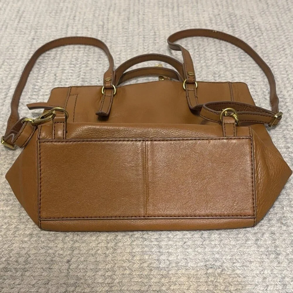 Fossil Camilla Brown Leather Convertible Adjustable Crossbody Purse Bag Backpack - Picture 11 of 11